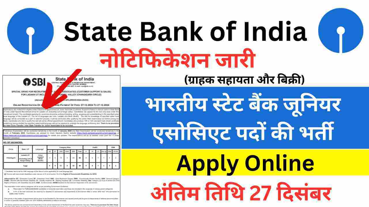 SBI Junior Associate Vacancy